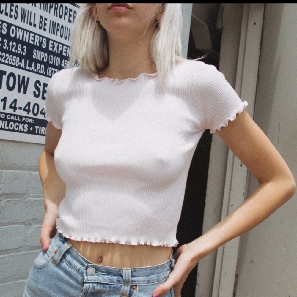 Oak +Fort white crop top